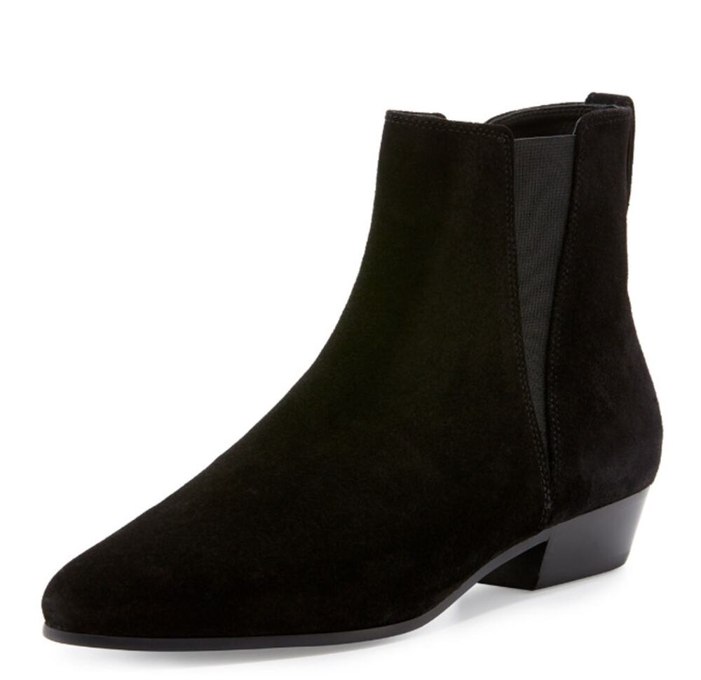 Isabel Marant Etoile Patsha Black Suede Ankle Boots Booties Side Zip Western 38